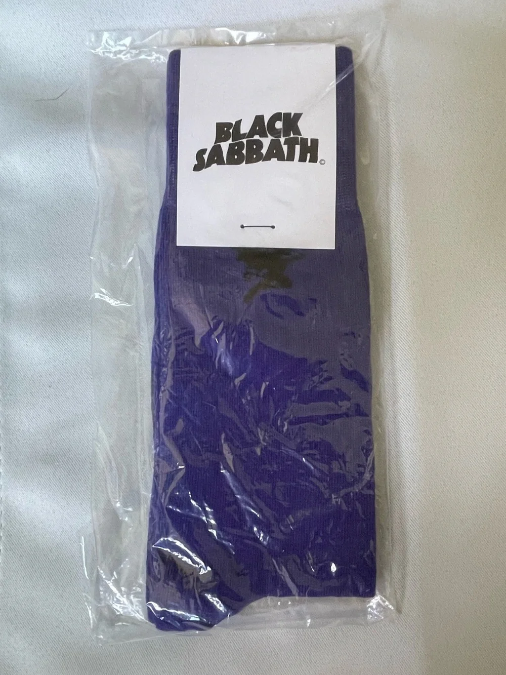 Black Sabbath Purple Crew Socks Henry Logo Cotton Blend Made in USA New